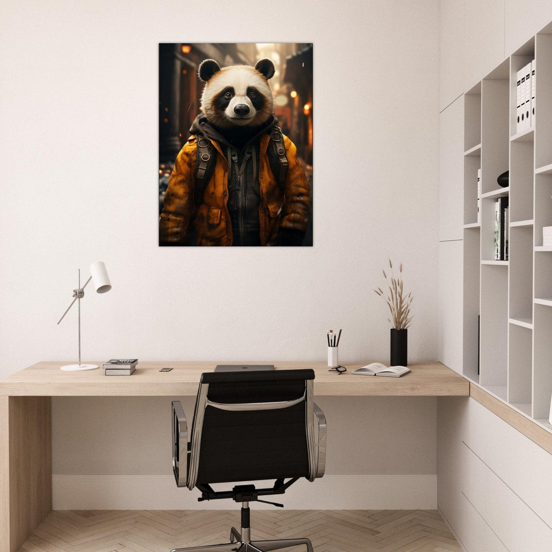 Der urbane Panda-Entdecker ein Bild aus der collections Tierbilder als Leinwandbild