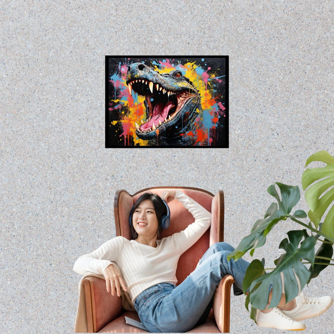 Popart Crocodile ein Bild aus der collections Tierbilder als Poster mit Rahmen