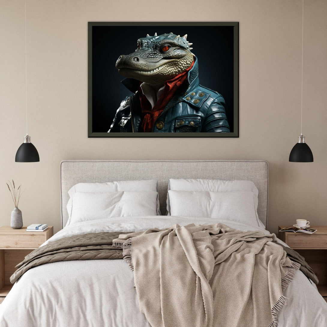 Bikers Crocodile ein Bild aus der collections Tierbilder als Poster im Wohnzimmer