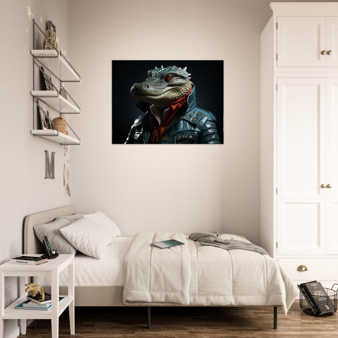 Bikers Crocodile ein Bild aus der collections Tierbilder als Leinwandbild