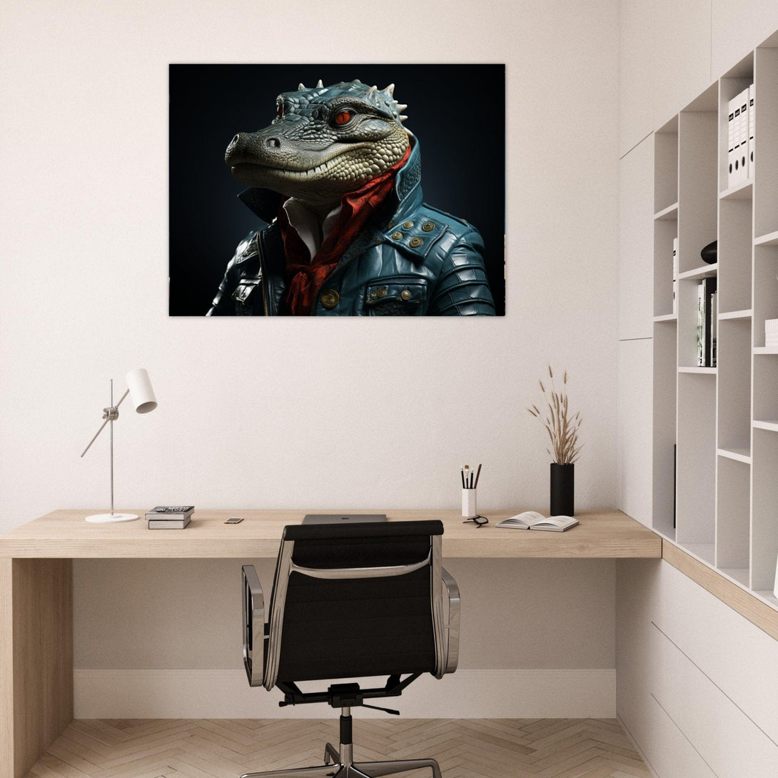 Bikers Crocodile ein Bild aus der collections Tierbilder als Poster mit Rahmen