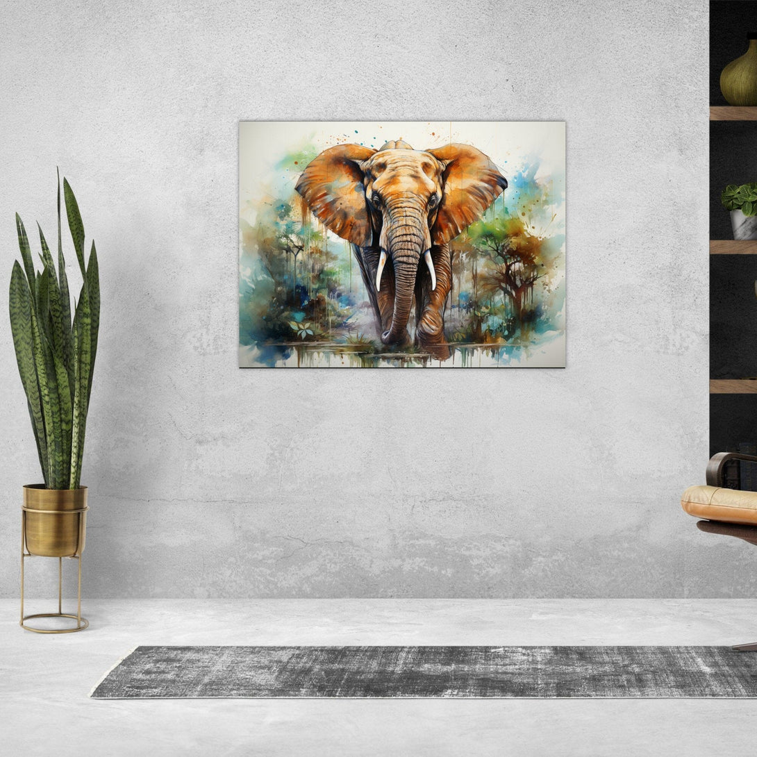 Elefant in Aquarell ein Bild aus der collections Tierbilder als Leinwandbild