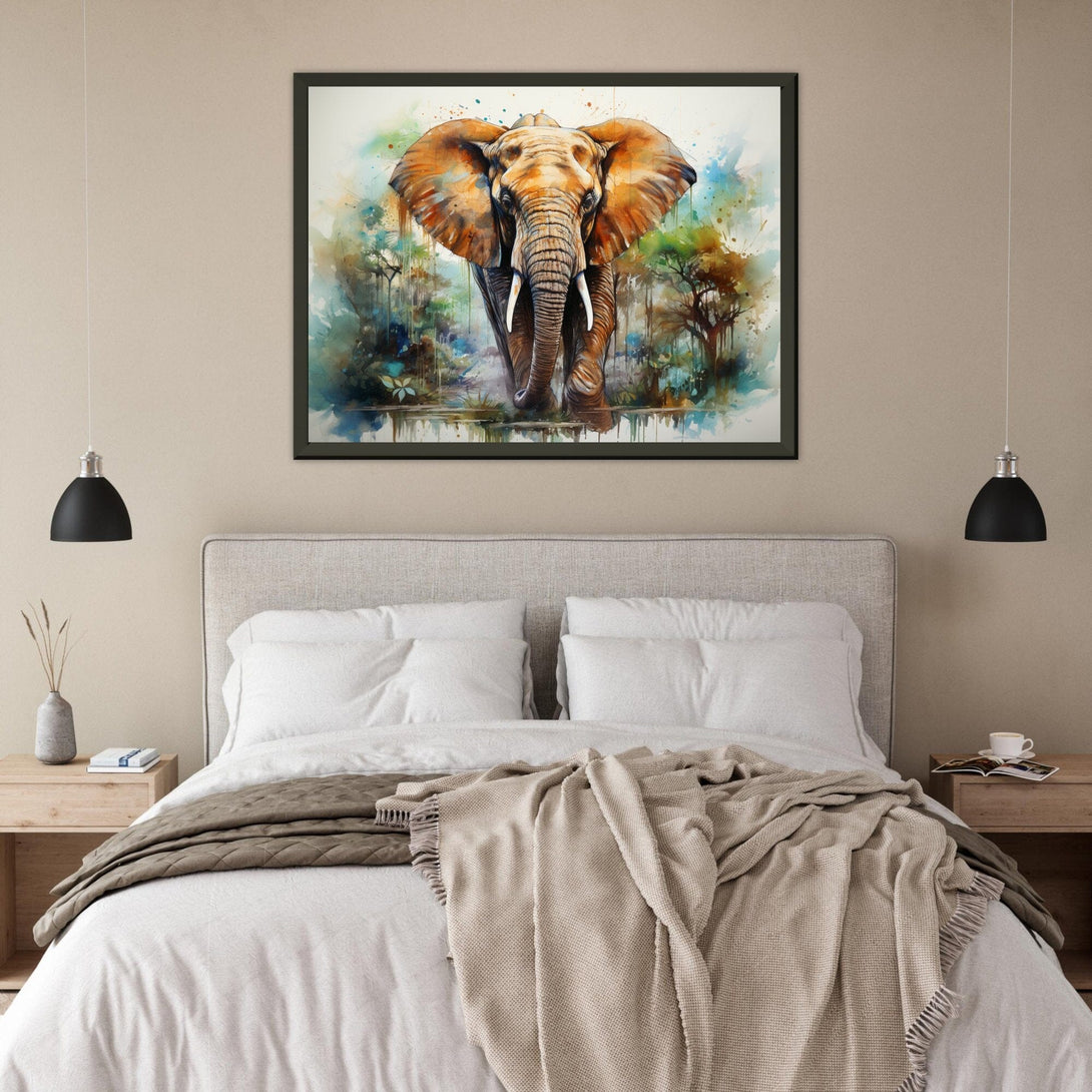 Elefant in Aquarell ein Bild aus der collections Tierbilder als Poster