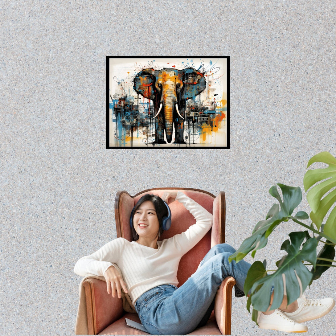 Elefant Surreal ein Bild aus der collections Tierbilder als Poster mit Rahmen