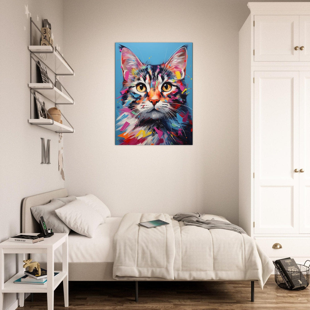 Farbiges Katzenportrait ein Bild aus der collections Tierbilder als Poster im Wohnzimmer