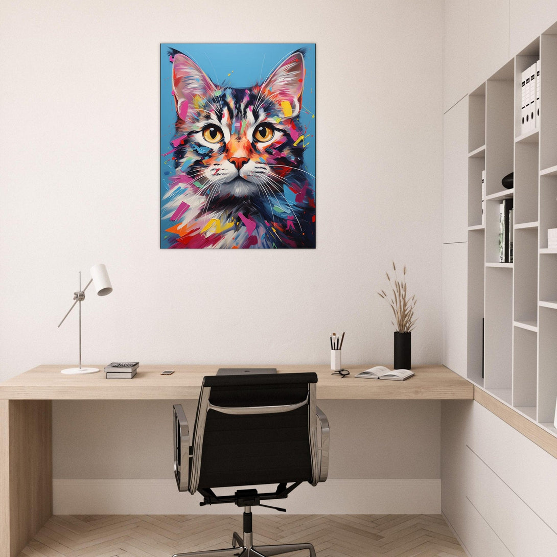 Farbiges Katzenportrait ein Bild aus der collections Tierbilder als Leinwandbild