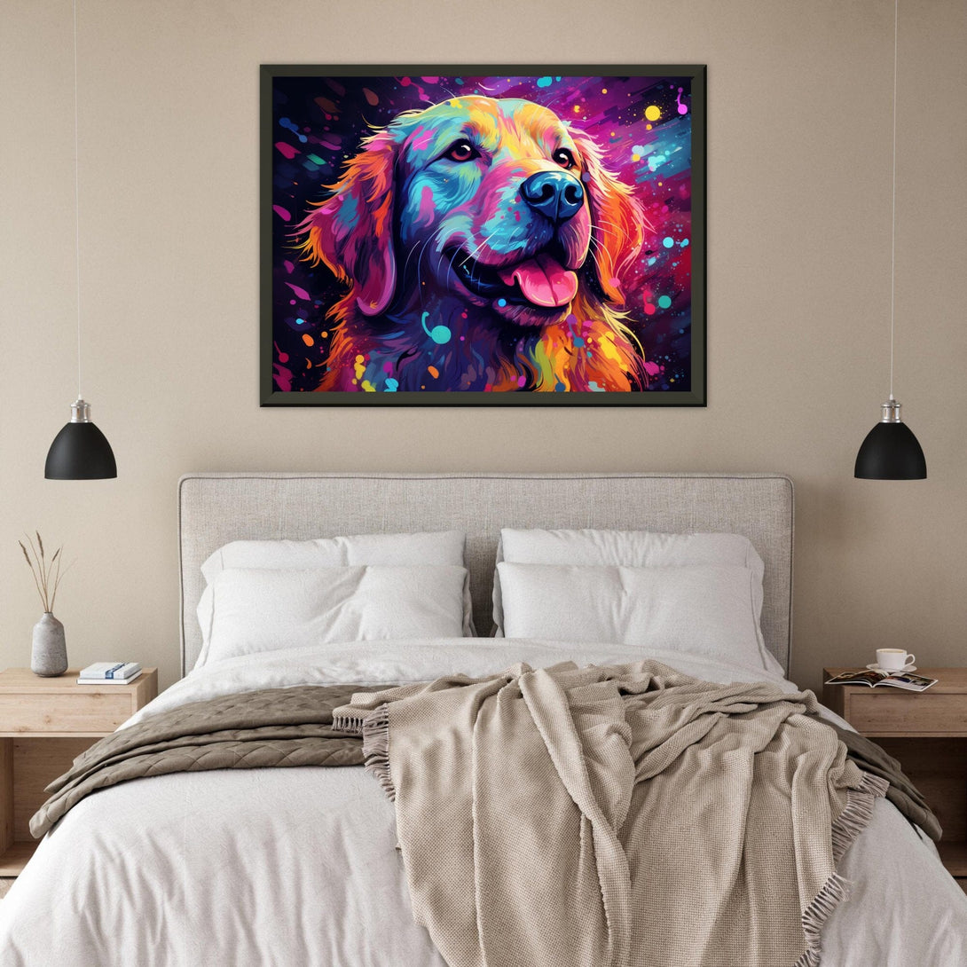 Doggy Love in Popart ein Bild aus der collections Tierbilder als Poster mit Rahmen