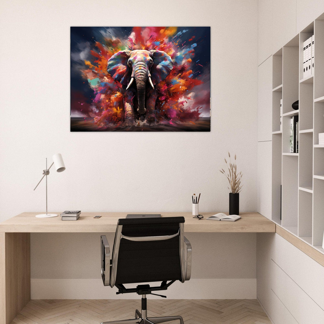 Elefant in explodierenden Farben ein Bild aus der collections Tierbilder als Poster im Wohnzimmer