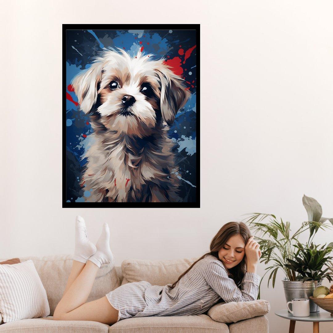 Verspielter Kunstwelpe 30x40 cm / 12x16″ / Poster auf halbmattem Papier