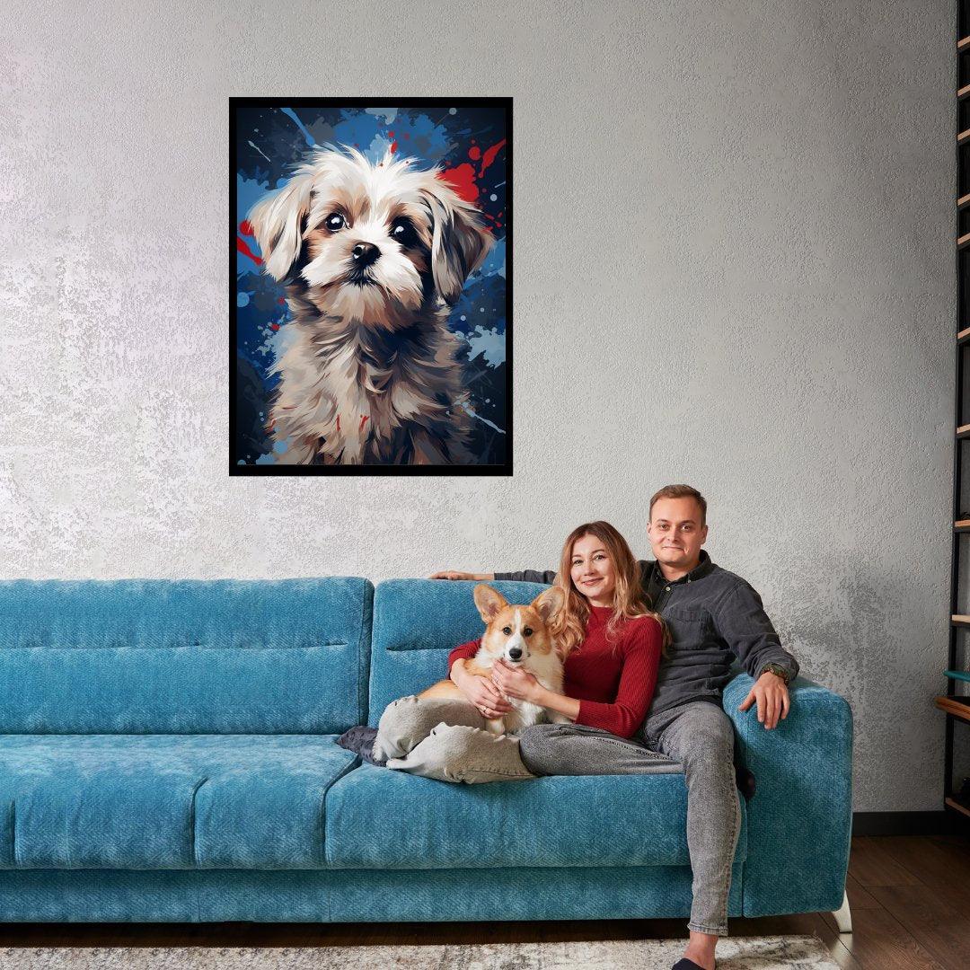 Verspielter Kunstwelpe 30x40 cm / 12x16″ / Poster auf halbmattem Papier
