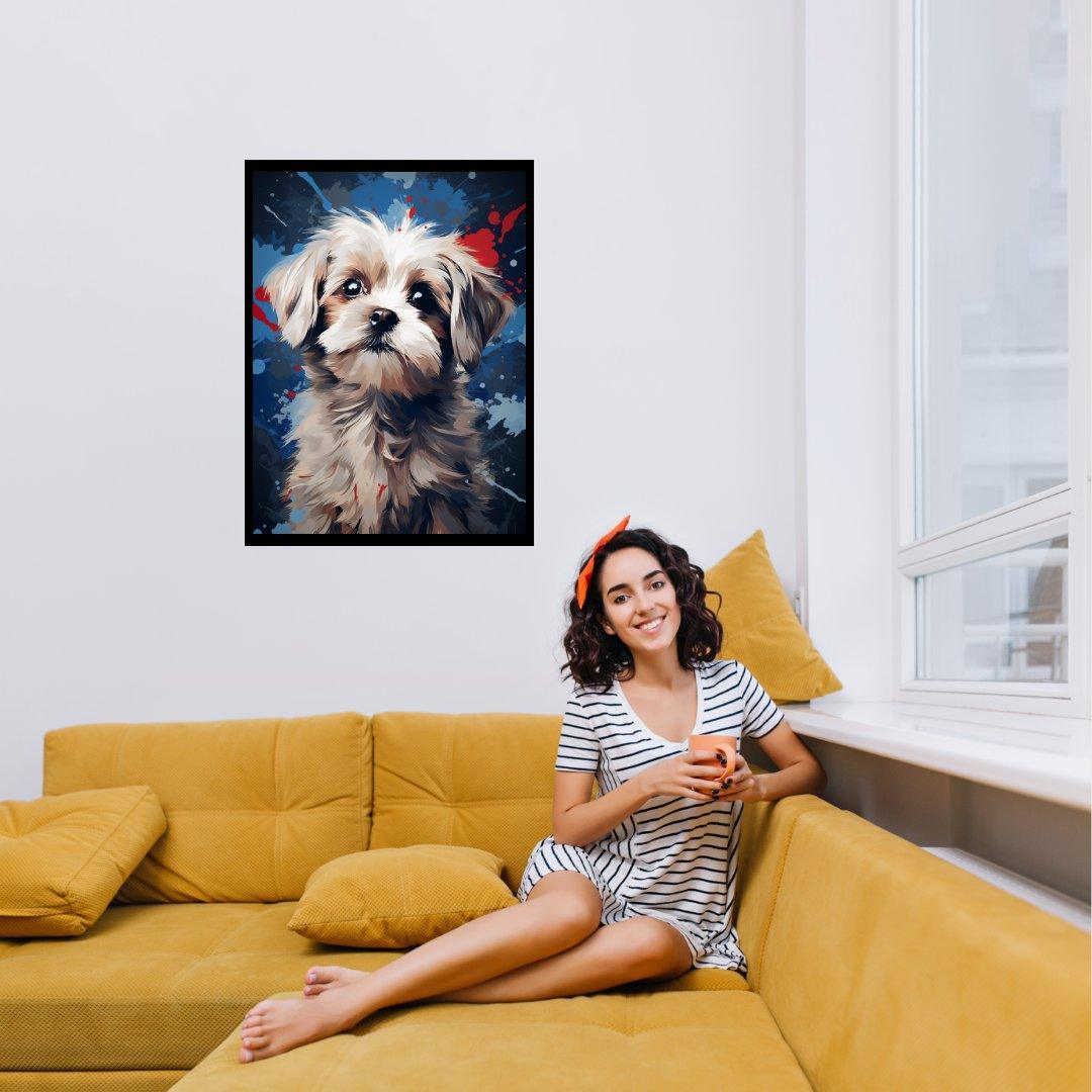 Verspielter Kunstwelpe 30x40 cm / 12x16″ / Poster auf halbmattem Papier