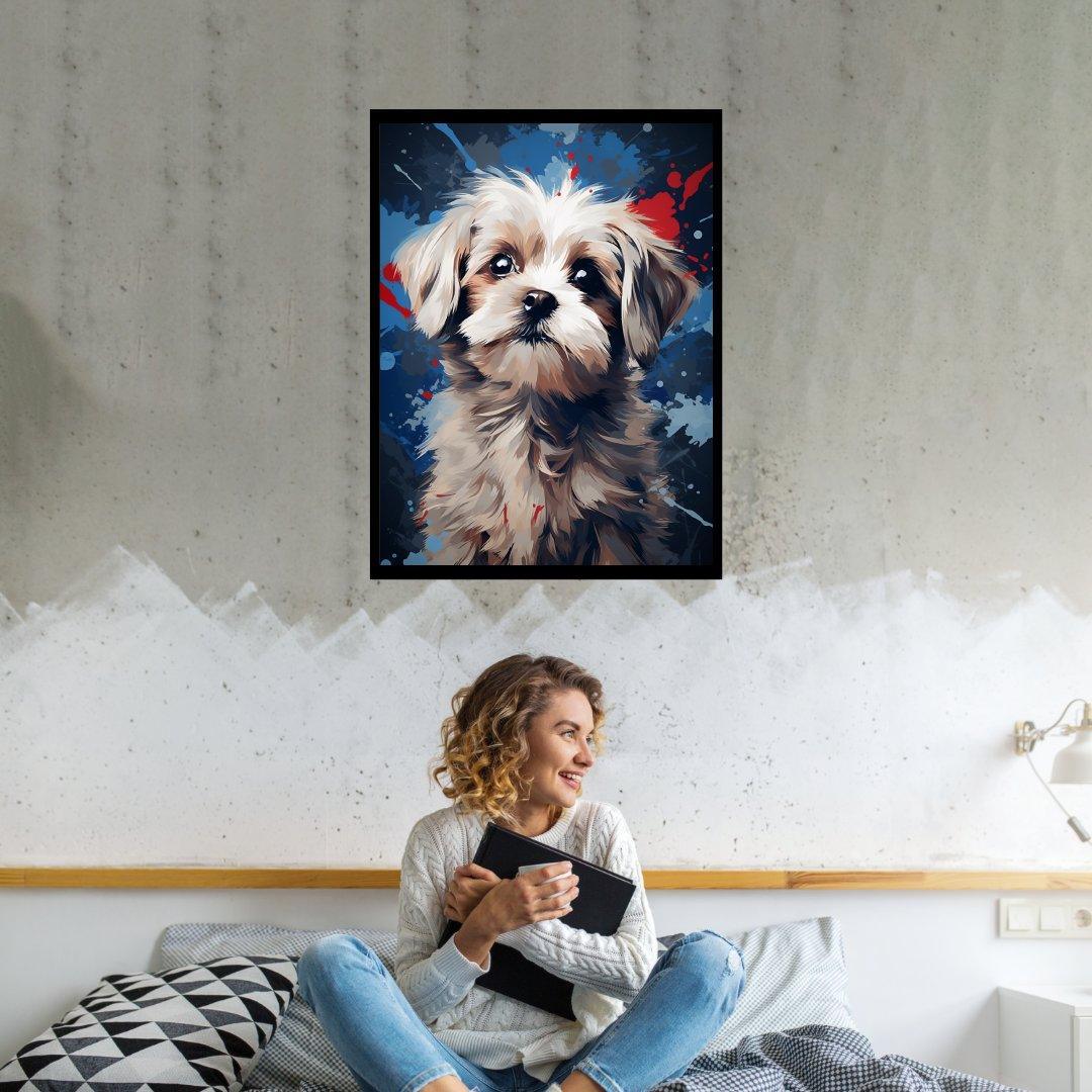 Verspielter Kunstwelpe 30x40 cm / 12x16″ / Poster auf halbmattem Papier