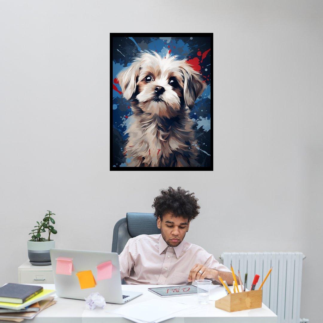 Verspielter Kunstwelpe 30x40 cm / 12x16″ / Poster auf halbmattem Papier