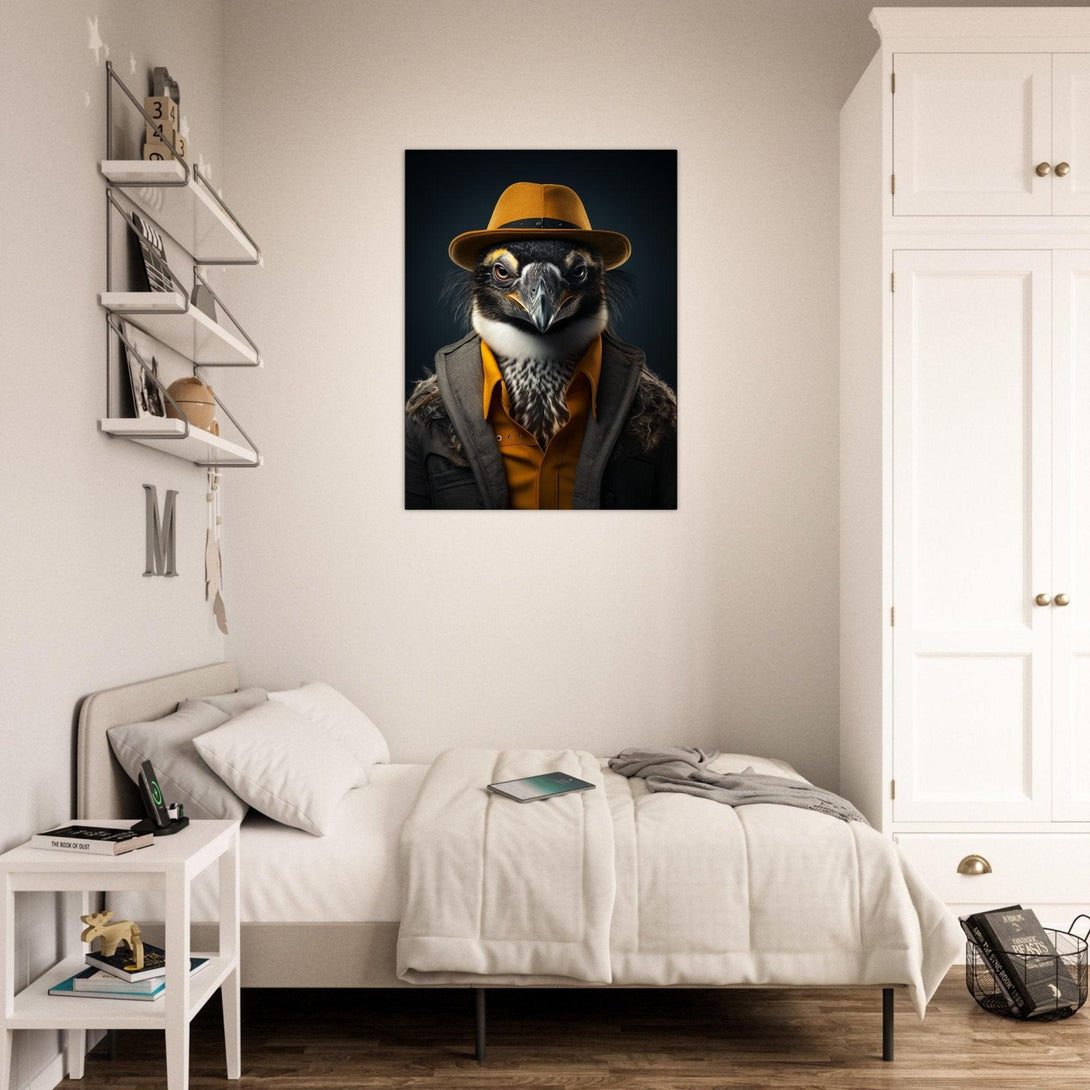 Vogel im Gentleman-Stil 30x40 cm / 12x16″ / Poster auf halbmattem Papier