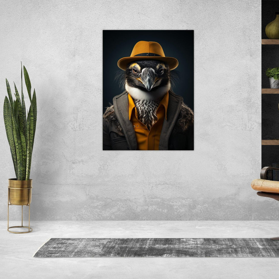 Vogel im Gentleman-Stil 30x40 cm / 12x16″ / Poster auf halbmattem Papier