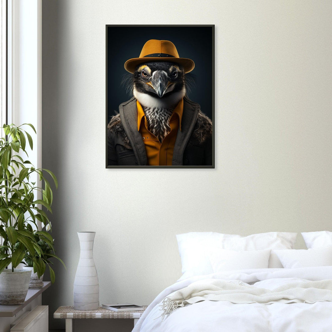 Vogel im Gentleman-Stil 30x40 cm / 12x16″ / Poster auf halbmattem Papier
